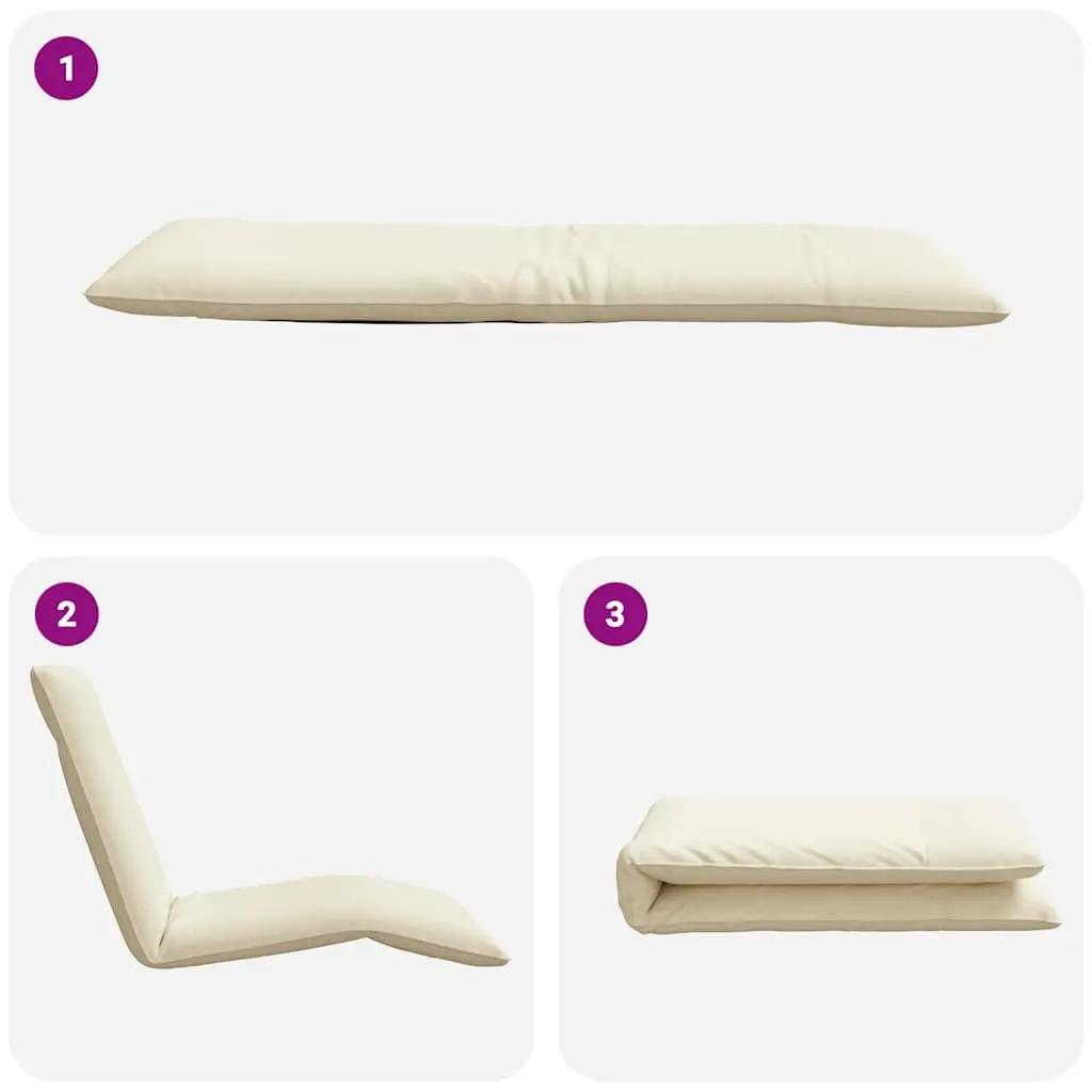 Cream Folding Sun Lounger Reclining Chair for Outdoor Use