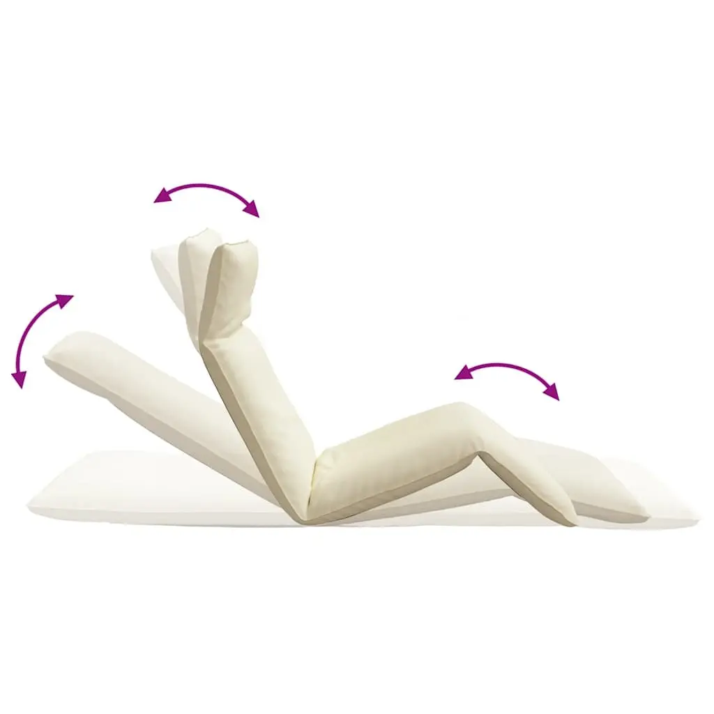 Cream Folding Sun Lounger Reclining Chair for Outdoor Use