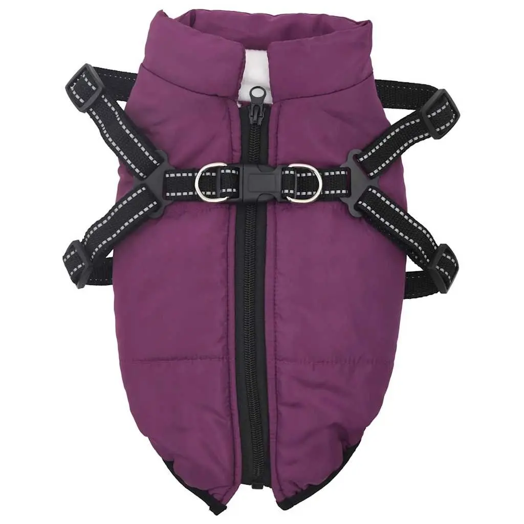 Dog Coat Waterproof Fleece Small Purple