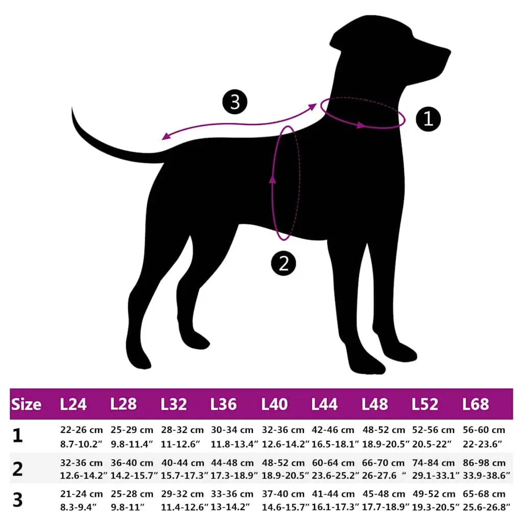 Waterproof Dog Coat with Harness L Purple