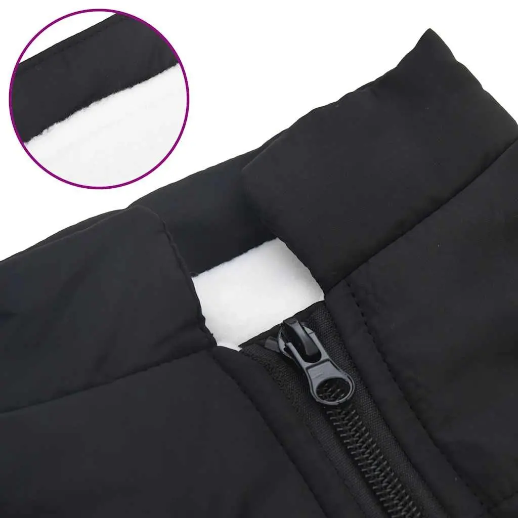 Dog Coat with Built-in Harness Waterproof Reflective Winter Jacket XL Black
