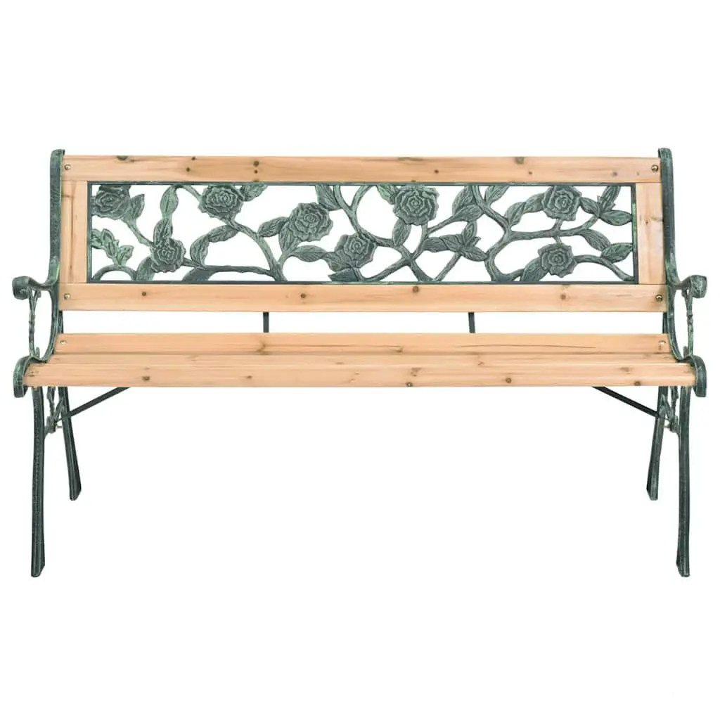 Garden Bench Wooden Frame 122cm Brown Decorative Patio