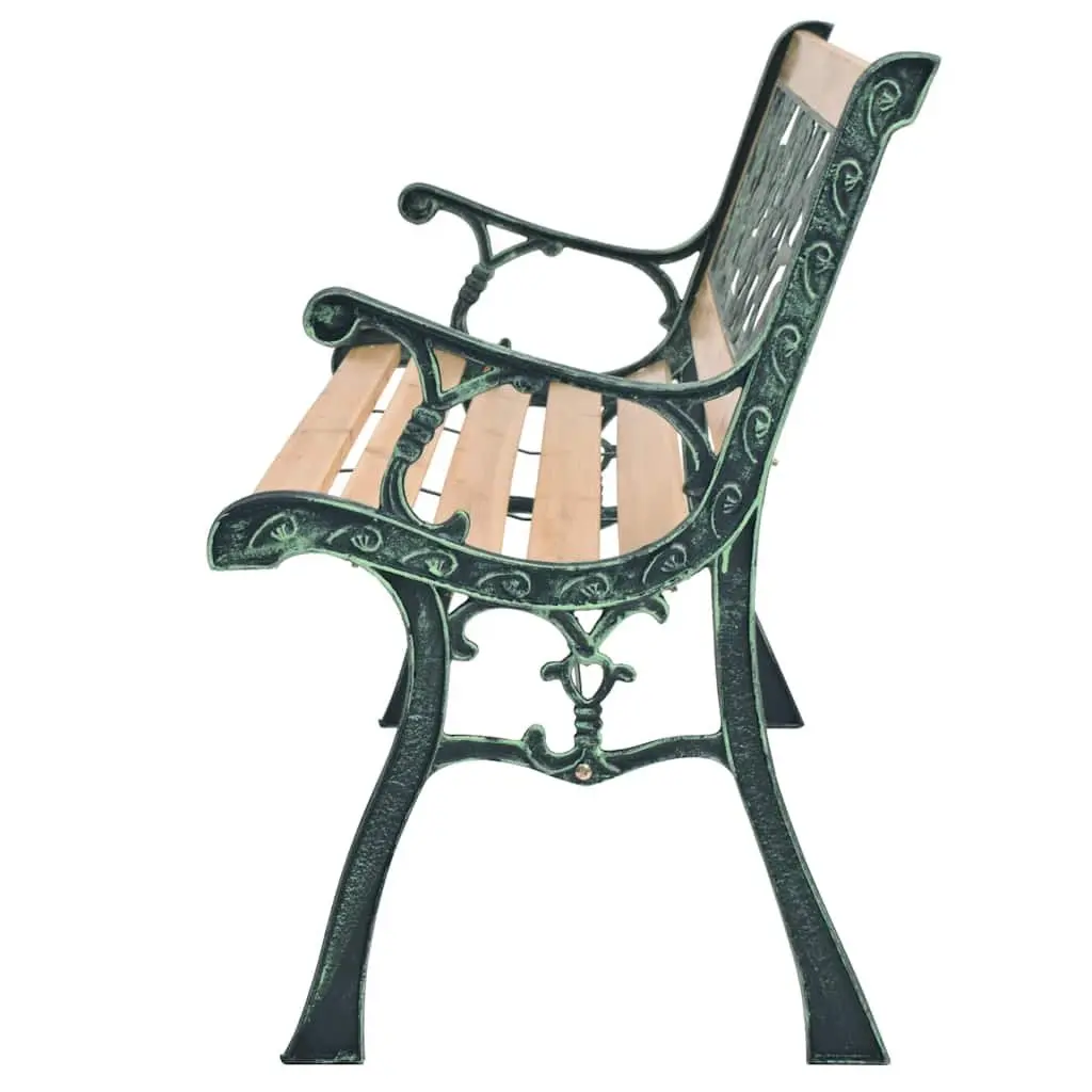Garden Bench Wooden Frame 122cm Brown Decorative Patio