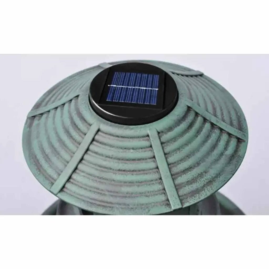 Green Bird Bath and Feeder with Solar Light
