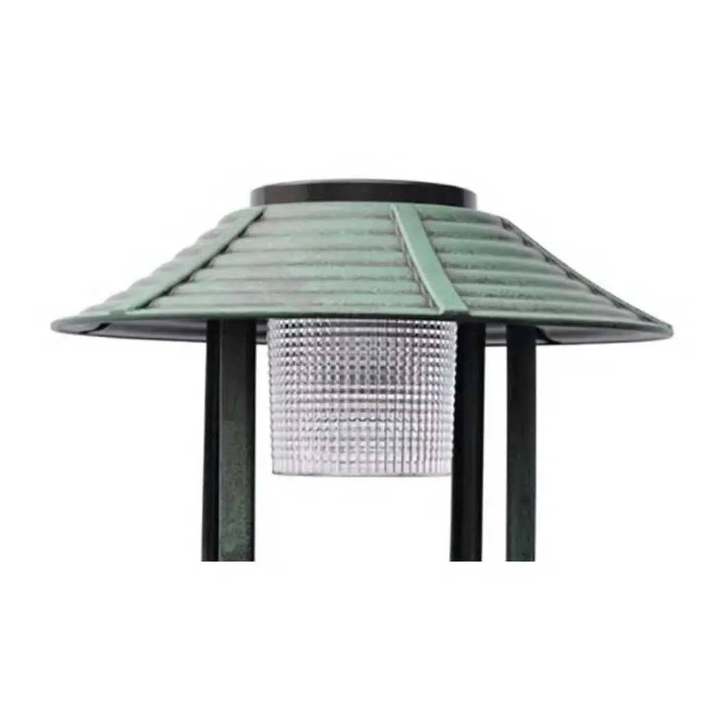 Green Bird Bath and Feeder with Solar Light