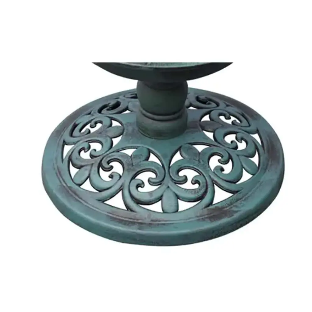 Green Bird Bath and Feeder with Solar Light