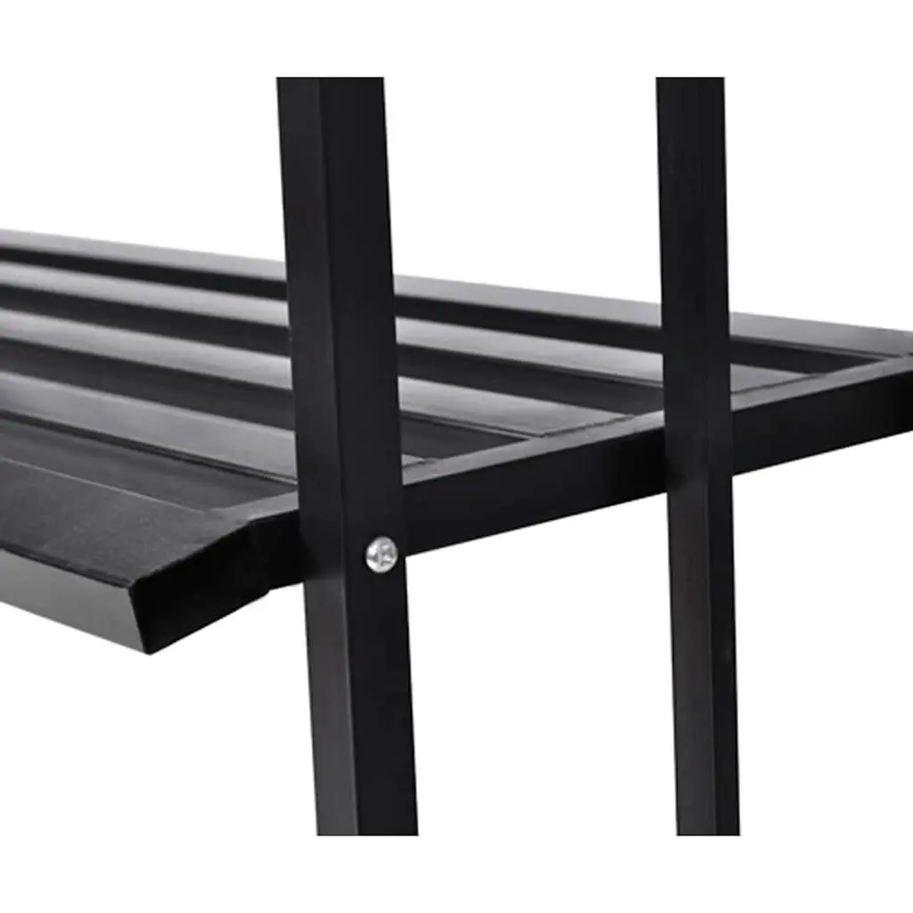 Black Garden Arch with Integrated Bench for Outdoor Spaces
