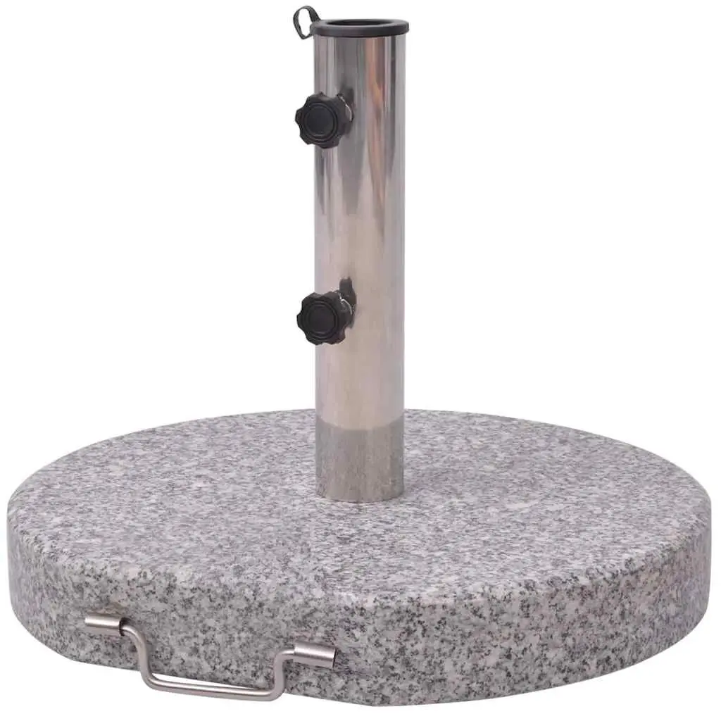 Parasol Stand Polished Granite Stainless Steel 45cm Grey