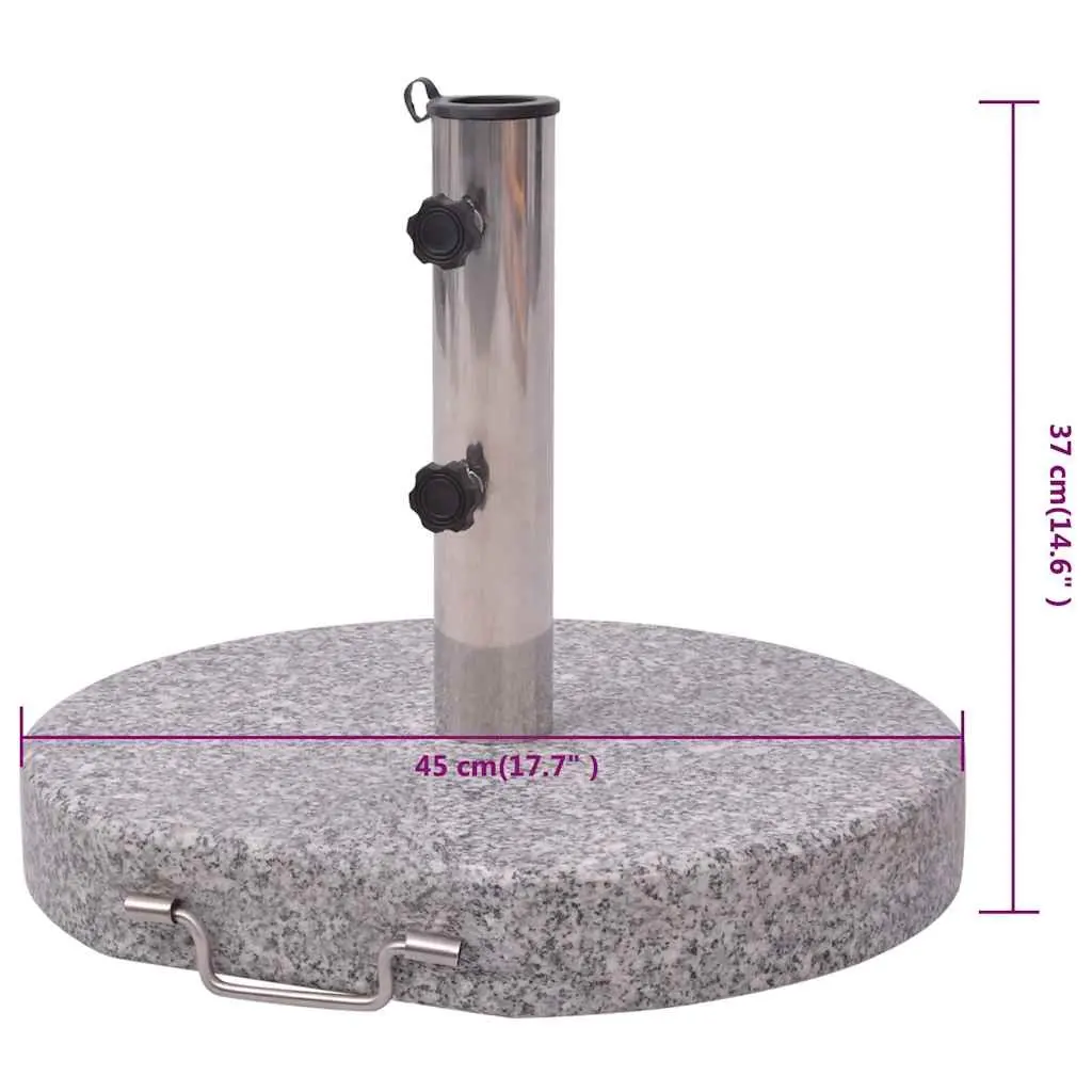 Parasol Stand Polished Granite Stainless Steel 45cm Grey