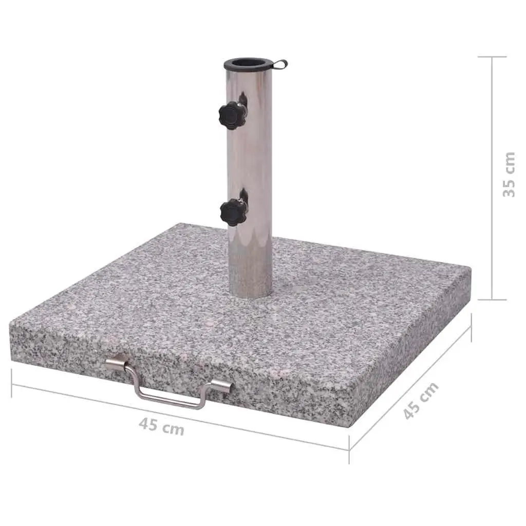Parasol Stand Granite 45cm Grey Stainless Steel Outdoor Umbrella Base