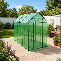 Durable Greenhouse with Steel Frame and Transparent Cover
