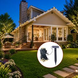 Premium LED Solar String Lights with 200 Warm White Beads