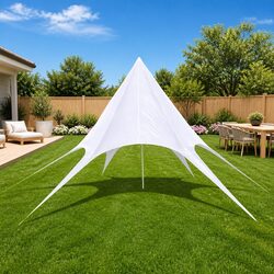 Hexagon Star Gazebo Pavilion 10m Garden Outdoor Canopy White Sunshade