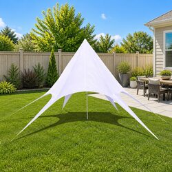Durable Hexagon Star Gazebo 14m White Canopy Shelter
