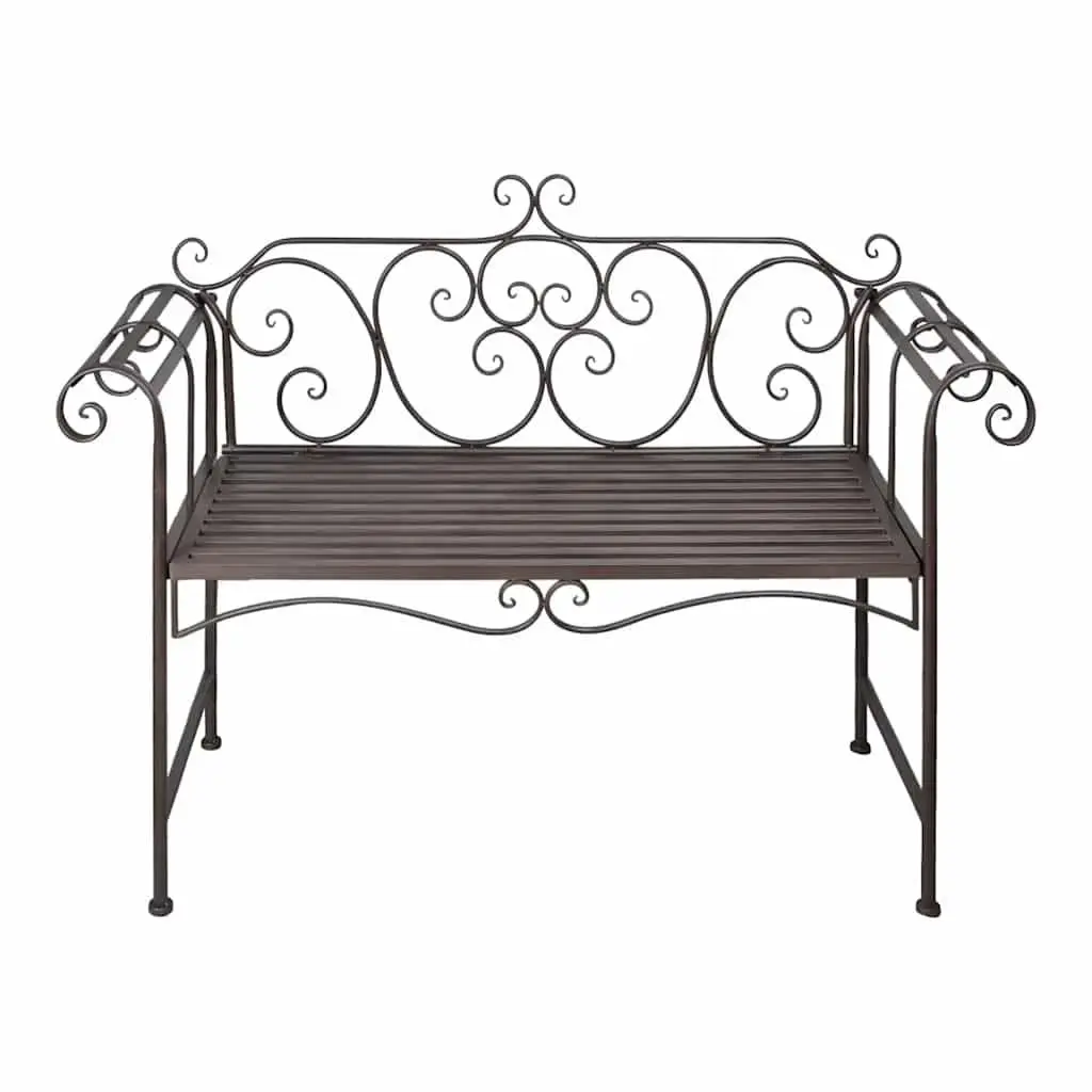 Metal Frame Garden Bench for Outdoor Spaces