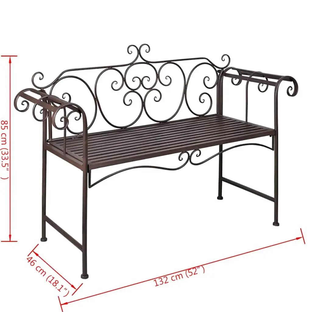 Metal Frame Garden Bench for Outdoor Spaces