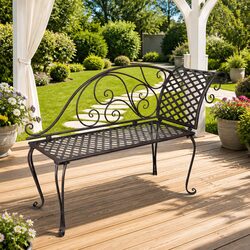 Outdoor Chaise Lounge with Scroll Pattern - 128 cm
