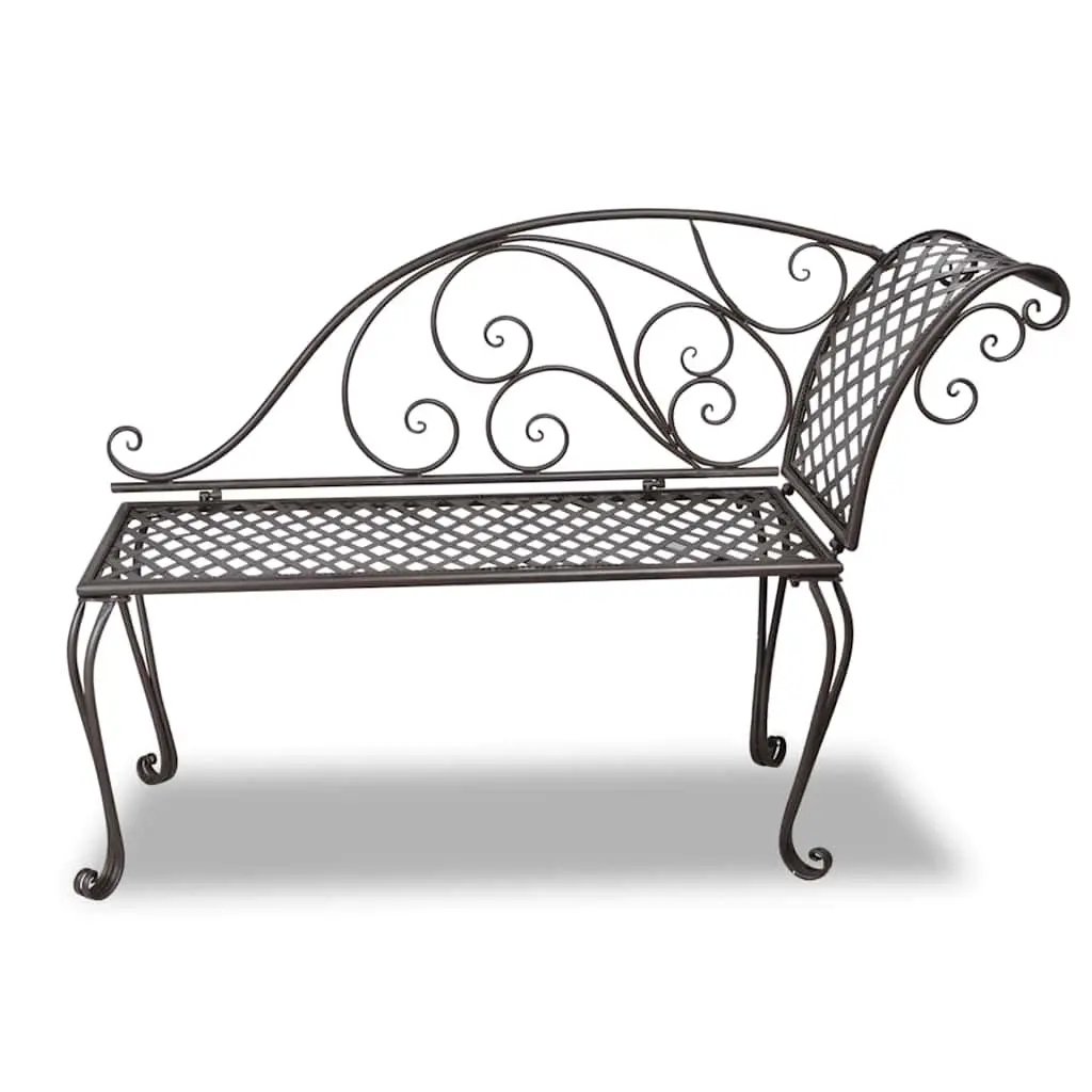 Garden Chaise Lounge 128 cm Outdoor Lounger Patio Deck Chair Scroll Pattern