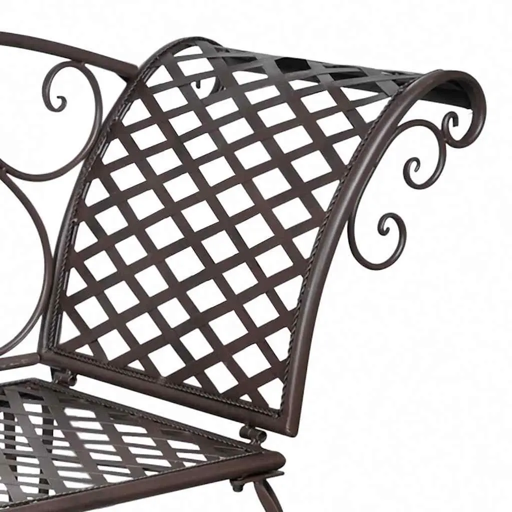 Garden Chaise Lounge 128 cm Outdoor Lounger Patio Deck Chair Scroll Pattern