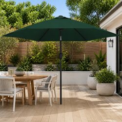Durable 3m Green Garden Parasol with Steel Pole