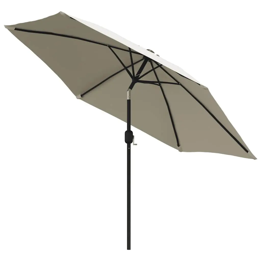 Garden Parasol 3m White Outdoor Sunshade UV Protection Tilt Steel Pole Shade