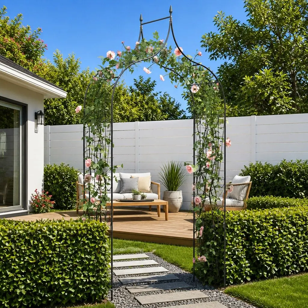 Dark Green Garden Arch for Climbing Plants