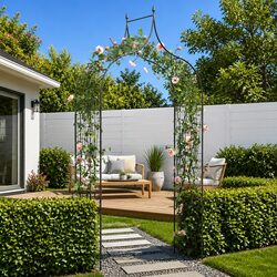 Sturdy Dark Green Garden Arch for Climbing Plants
