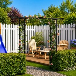 Durable Black Garden Arch for Climbing Plants 200cm