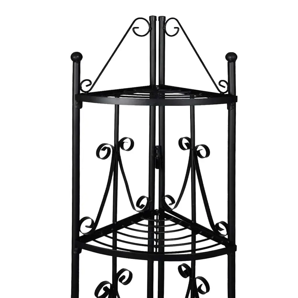 5-Tier Black Corner Plant Rack for Gardens