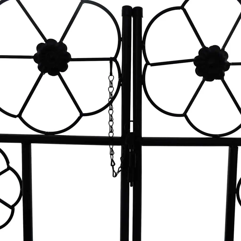 Black Garden Arch with Integrated Door