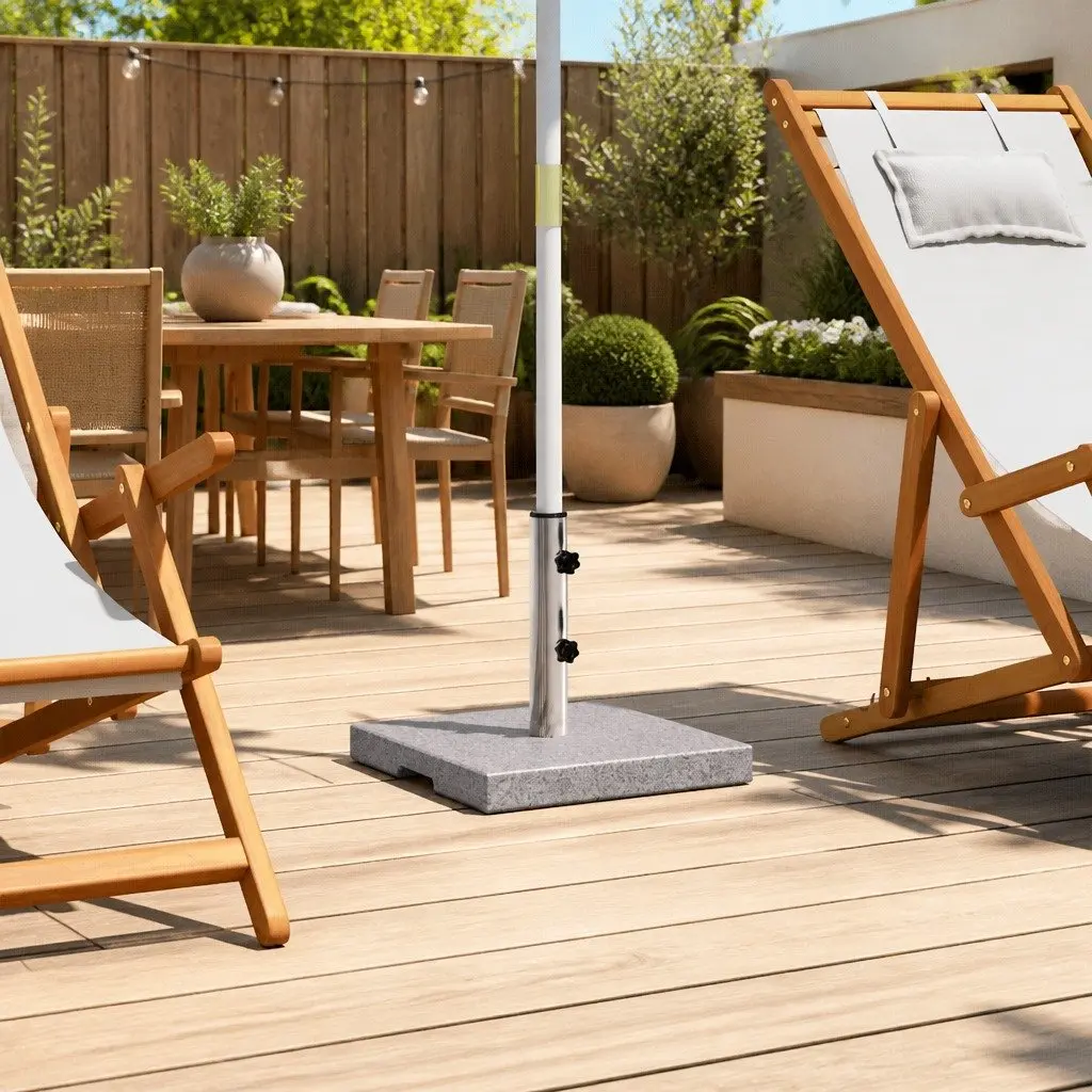 Granite Parasol Base 20kg Grey Stand