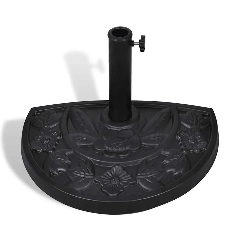 Half Round Parasol Base Black for Outdoor Umbrellas