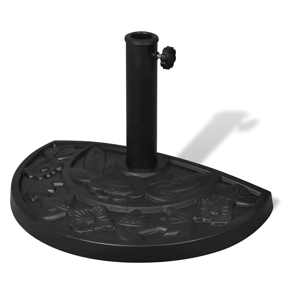 Half Round Parasol Base Black for Outdoor Umbrellas