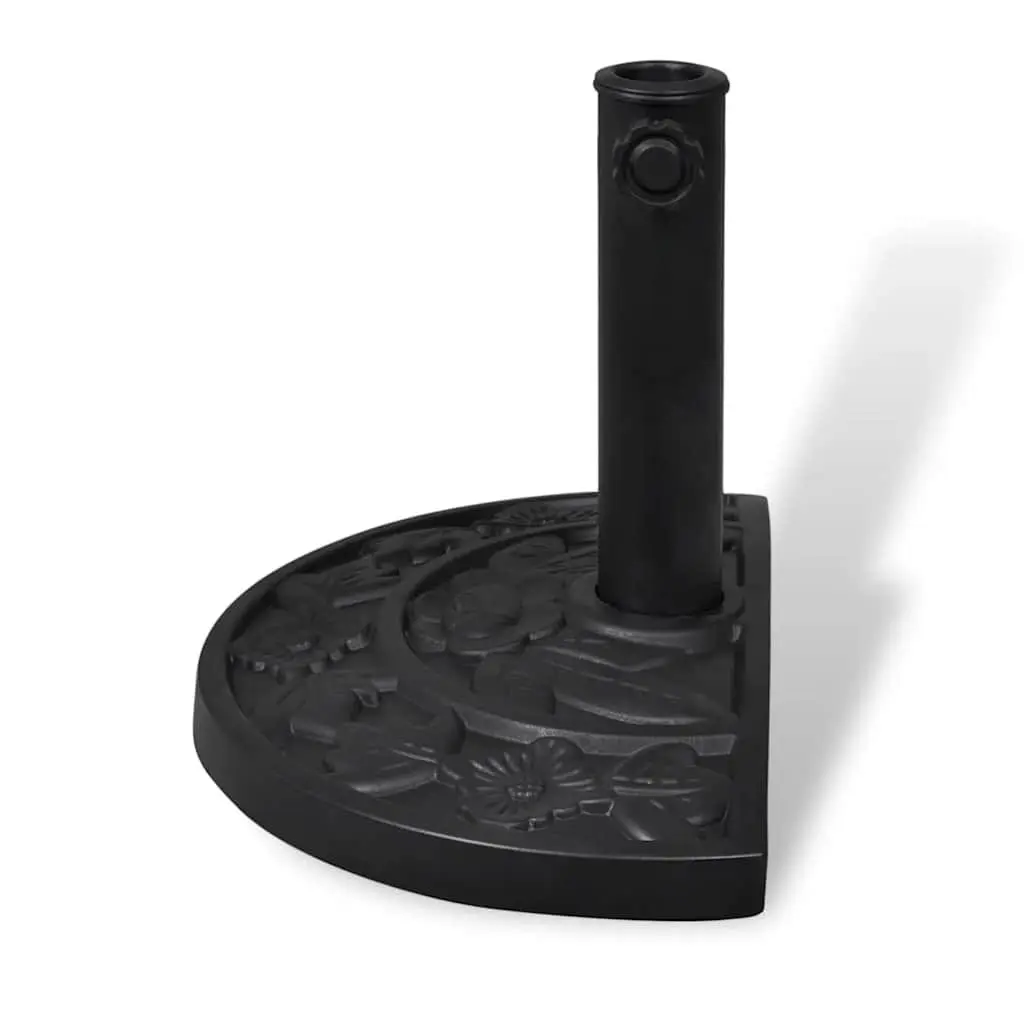Half Round Parasol Base Black for Outdoor Umbrellas
