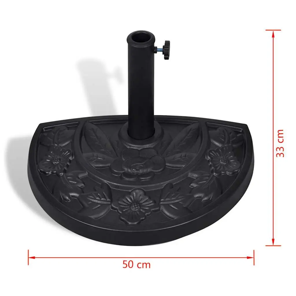 Half Round Parasol Base Black for Outdoor Umbrellas