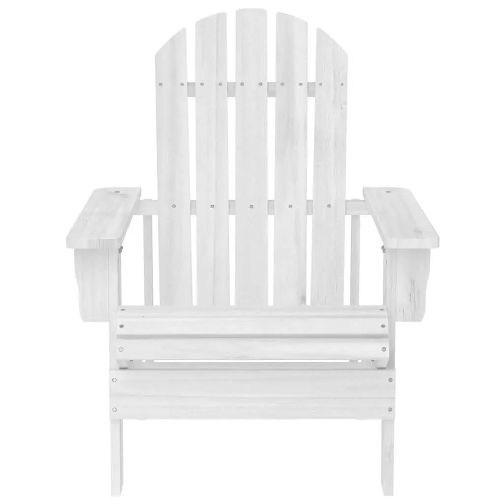 Garden Chair Wood White Outdoor Armchair Patio Seating Vintage Style Backyard