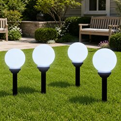 4-Piece Solar LED Lights with Ground Spikes for Gardens