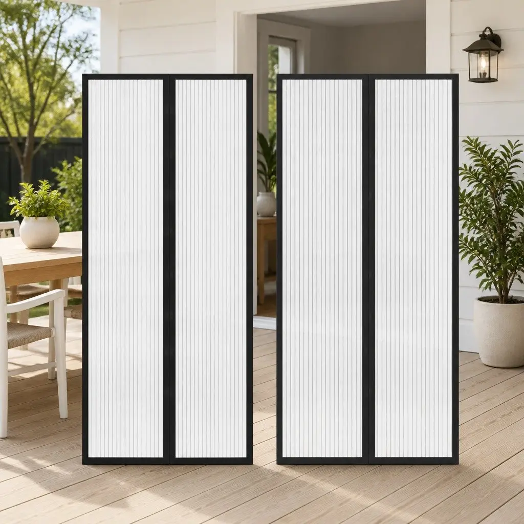 Insect Door Curtain Polyester 210 x 100 cm Black 2 Piece