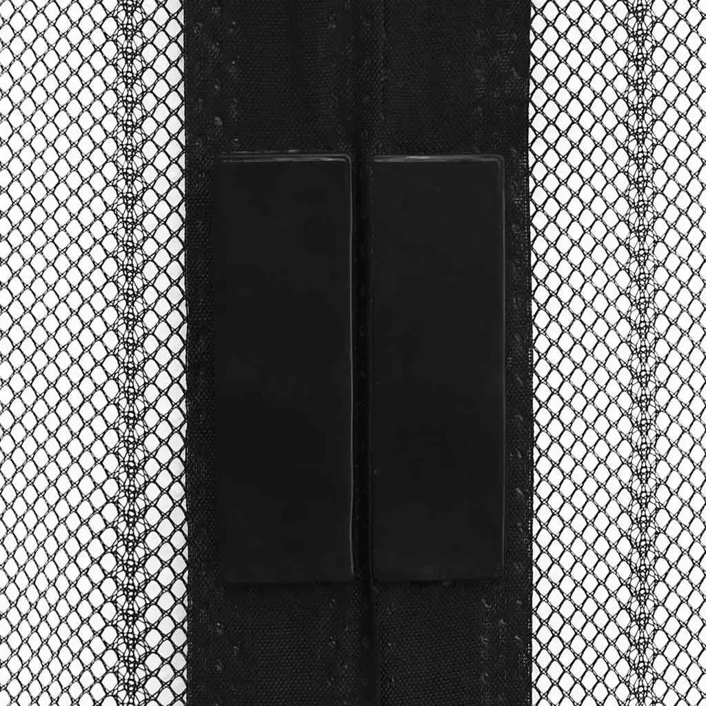 Insect Door Curtain Polyester 210 x 100 cm Black 2 Piece