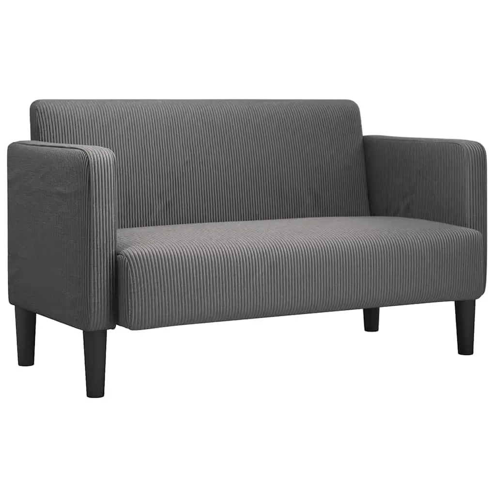 Grey Corduroy Loveseat Sofa with Strong Build
