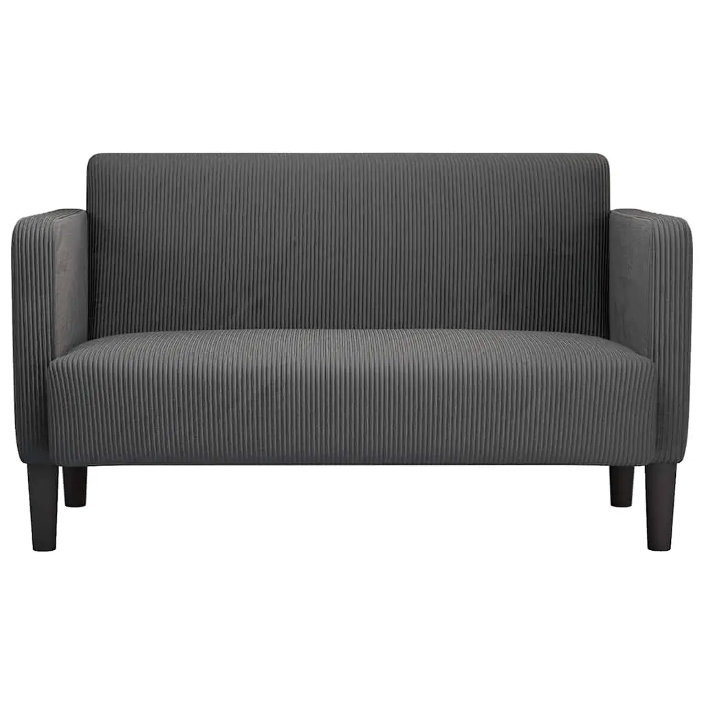 Grey Corduroy Loveseat Sofa with Strong Build