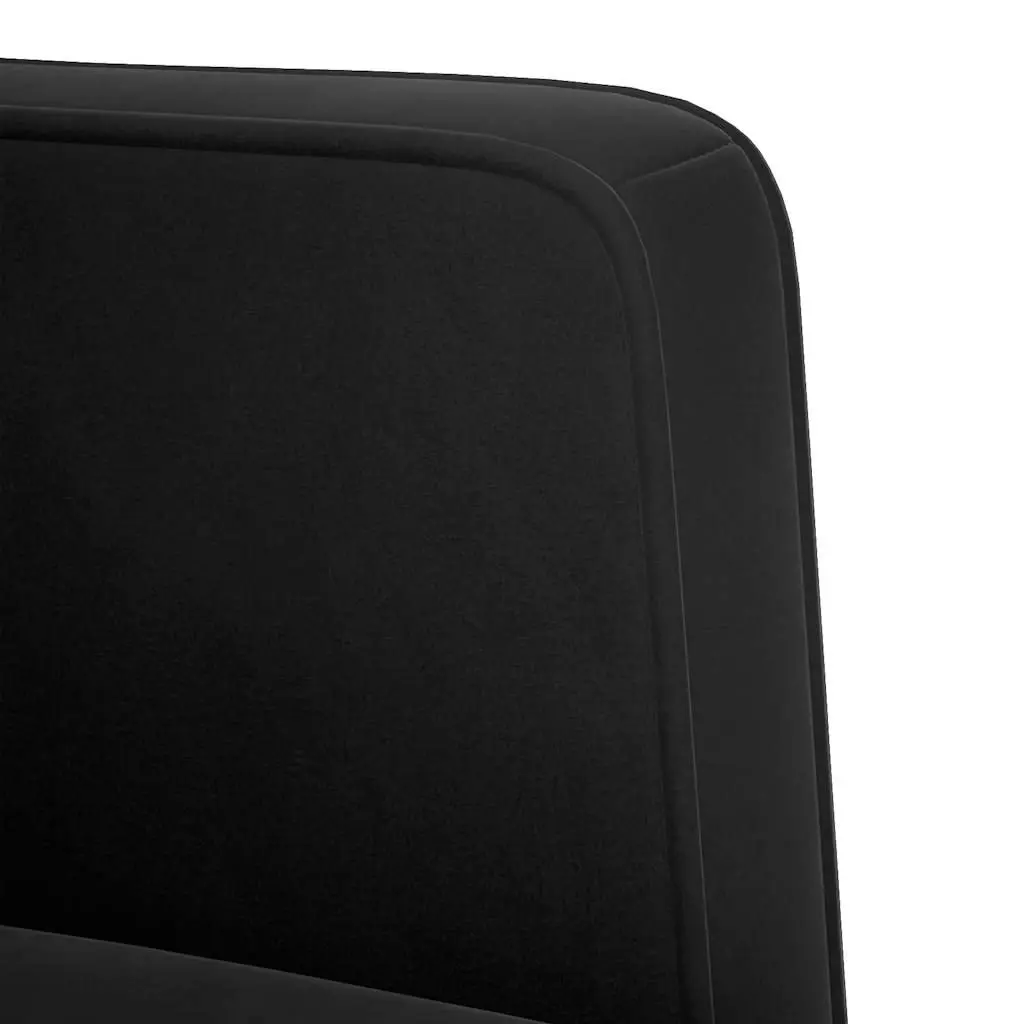 Loveseat Sofa Velvet Fabric 111cm Black Compact Two Seater Couch