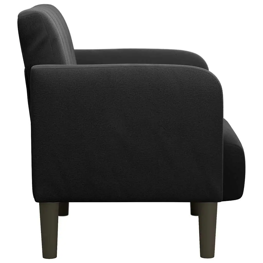 Black Velvet Arm Chair Sofa with Armrests 54cm