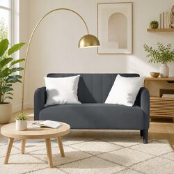 Compact Grey Velvet Loveseat Sofa for Modern Living