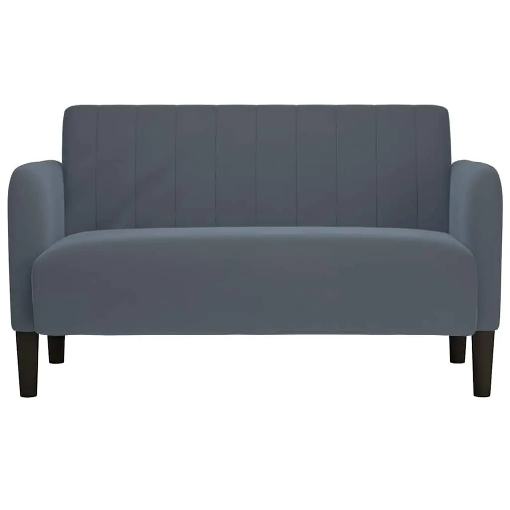 Loveseat Sofa 109cm Grey Velvet Compact Two-Seater Furniture Living Room Couch