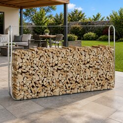 Galvanised Steel Firewood Rack for Log Storage 250x25x150 cm