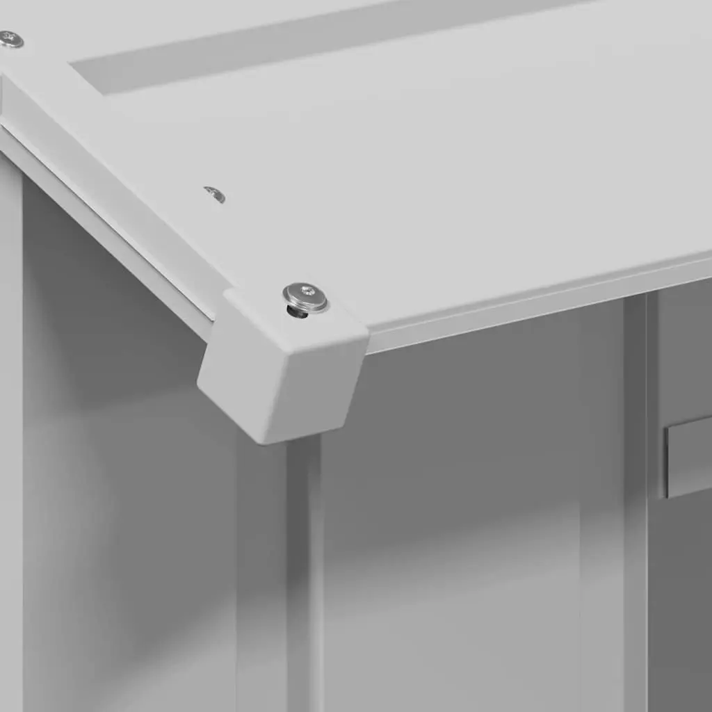 Grey Steel Dog House with Protective Roof