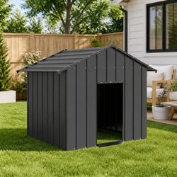 Durable Galvanised Steel Dog House with Roof