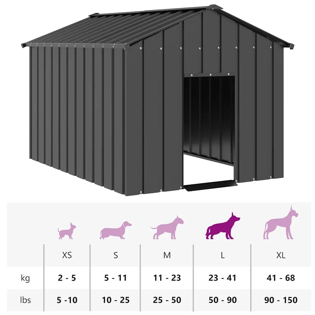 Dog House Galvanised Steel 113 x 153 x 101 cm Anthracite