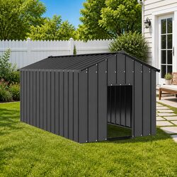 Durable Heavy-Duty Galvanised Steel Dog House with Roof